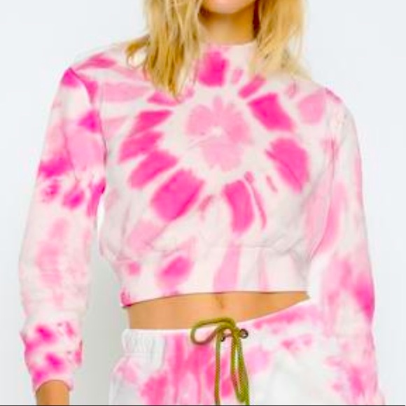 Pam & Gela Tie Dye Crop Sweatshirt
